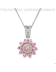 1.62ct. Natural Pink Sapphire Pendant with 28 Dia 0.14ct. total.