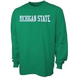 Michigan State Spartans Green Block Name Long Sleeve T-shirt