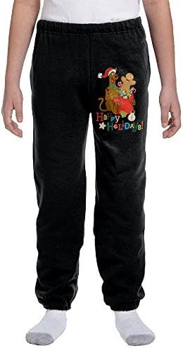 Doopant Youth Sweatpants Jogger Pants Without Pockets-Scooby Doo Christmas Black