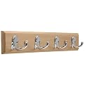 Liberty Hardware Maple and Chrome Hook Rail