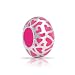 Bling Jewelry 925 Silver Pink Enamel Open Heart Pandora Style Bead Charms