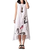 (シュガーポート） SUGAR PORT レディース マタニティ 水墨画風 マキシワンピース SL083 (ホワイトMサイズ)