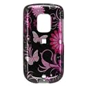 Premium Designer Hard Crystal Snap-on Case for the HTC Hero Sprint - Cool Hot Pink Butterfly Print