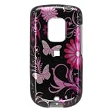 Premium Designer Hard Crystal Snap-on Case for the HTC Hero Sprint - Cool Hot Pink Butterfly Print