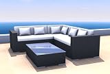 Outdoor Furniture Wicker Sectional Set Espace 1 - Black