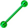 Green Electro Titanium Barbell Tongue Ring