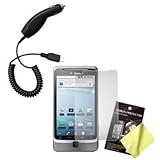 LCD Screen Guard / Protector & Car Charger for HTC T-Mobile G2