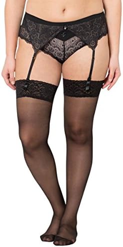 Taillissime Womens Pack Of 2 Pairs Of Sexy Lace Stockings Black Size Us 18/20 - Fr 48/50