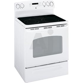 JBP80DMWW GE 30 Free Standing Electric Range White with Black Cooktop JBP80DMWW GE 30