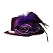 Purple Satin Mini Cocktail Top Hat W/Faux Pearls image 2