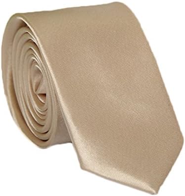 New Polyester Textile Men's Neckties Solid Color Ties Formal Necktie Fashion (Champagne)