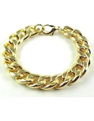 Tendenze Italy Heavy Curb Chain Bracelet, Gold Double 10/000, Width 14.5mm/0.57", Directly From The Italian Factory
