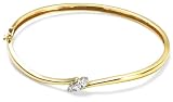 Image of 9ct Yellow Gold 3 Stone 25pt Diamond Crossover Bangle