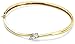 9ct Yellow Gold 3 Stone 25pt Diamond Crossover Bangle