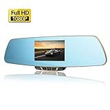 Anytek T6 2 in 1 Dual Lens Car Camera DVR Recorder with Rear View Mirror