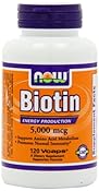 Amazon.com: NOW Foods Biotin 5000mcg, 120 Vcaps: Health & Personal Care