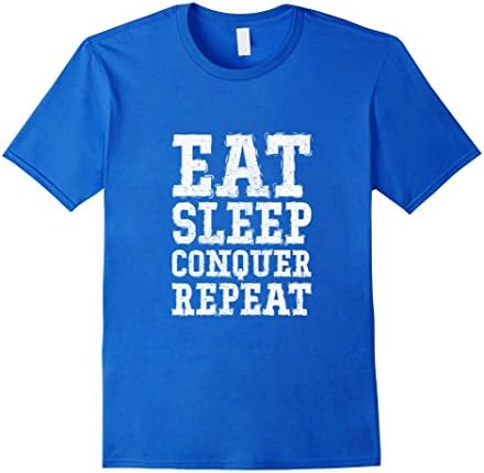 Men's Eat Sleep Conquer Repeat T-shirt Small Royal Blue