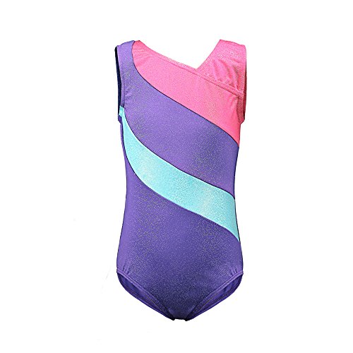 One-piece Rainbow Stripes Ballet Tutu Dancing Athletic Leotard for Little Girl