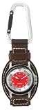 Pedre Hiker Series Genuine Brown Leather Carabiner Field Watch # 9890SR