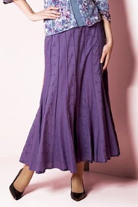 Per Una Pure Cotton Broderie Embroidered Panelled Skirt [T62-4461H-S-HFPR]