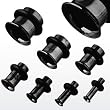 Black Titanium Single Flare with "O" Ring Plugs 10G Sold as a Pair