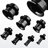 Black Titanium Single Flare with O Ring Plugs 6G Sold as a Pair