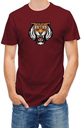 T-shirt angry tiger face Chili Red S