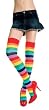 1st Fantasies Rainbow Striped Knit Thigh High Stockings