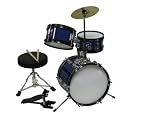 Austin Bazaar Junior Drum Set with Drum Sticks, Drum Pedal and Throne - Blue