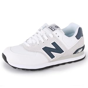New Balance 574 ML574CVW Zapatillas de Lona para Mujer Blancas y Azul Marino - 39œ