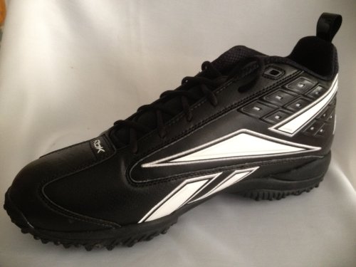 Reebok NFL Pro Thorpe II Mid Quag Football Cleats 16 - Black White