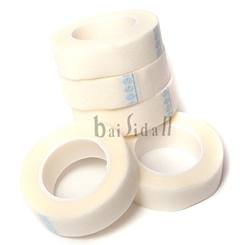 Baisidai 5 Rolls Medical Tape for Individual Eyelash Extension Supply