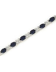 14kt Yellow Gold Oval Blue Sapphire Bracelet.