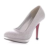 Women's Cloth Upper Stiletto Heel Pumps Wedding Bridal Shoes / Party Shoes (Size: 6.5 B(M) US/Silver) Women's Cloth Upper Stiletto Heel Pumps Wedding Bridal Shoes / Party Shoes (Size: 6.5 B(M) US/Silver)