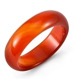 High Polished Half Domed Natural Red Agate Ring Band