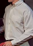 Big Mens 5.5 oz. 100% Cotton Soft Twill Long Sleeve Woven Placket Shirt with Pocket. (Big & Tall and