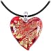 Antica Murrina Passione - Red, Gold And Black Murano Glass Heart Pendant
