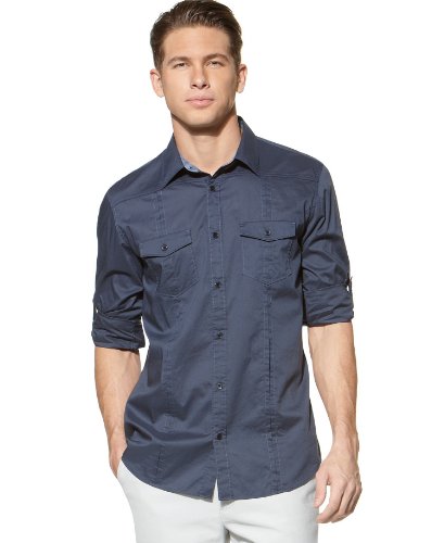 Calvin Klein Men’s Big And Tall Solid Voile Woven,White