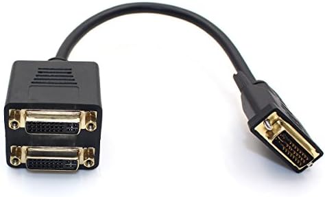 igloon Gloden Plated DVISPL1DD 1-Feet DVI Male to 2 DVI Female Digital Video Splitter Cable - M/F, For Computers and HDTV video sources, Satellite receivers, DVD players, etc.