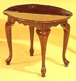 Queen Anne Collection Round End Table in Cherry Finish By Coaster Furniture