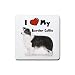 I Love My Border Collie Rubber Square Coaster (4 pack)