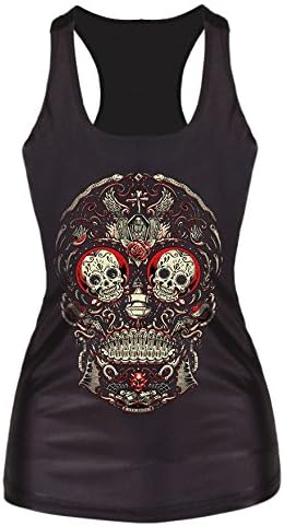 Ninimour- Digital Print Gothic Punk Tank Top Bodysuit
