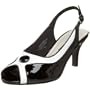 Annie Shoes Women's Darby Slingback,Black Patent/White,8.5 WW US