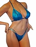 Womens Npc Ifbb Competition Bikini Suits Metallic Denim Custom