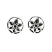 

Sterling Silver Flower Encased In A Circle Stud Earrings