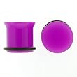 Solid Neon Purple Single Flare Acrylic Plugs with O Ring - 9/16" (Sold as pair)
