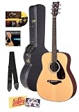 Yamaha FG700S Folk Acoustic Guitar Bundle with Hard Case, Instructional DVD, Picks, Strap, Strings, Pick Card, and Polishing Cloth - Natural