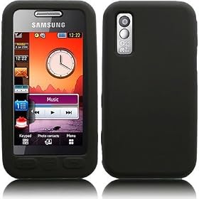 SAMSUNG TOCCO LITE S5230 / SAMSUNG STAR (GT-S5230, S5233) SILICON SKIN CASE COVER- BLACK AND SCREEN PROTECTOR BY I-ZONE ACCESSORIES
