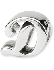 Sterling Silver Letter D Script Charm Bead Fits Pandora Chamilia Biagi Bracelet