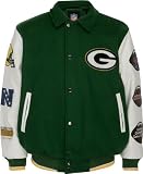 Green Bay Packers Full-Zip Commemorative Wool Varsity Jacket